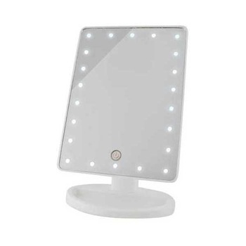 Oglinda cu suport si 22 led-uri, rotire 180 grade, Iso Trade Oglinda cu suport si 22 led-uri, rotire 180 grade, Iso Trade