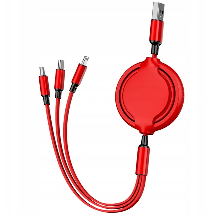 Co2, 3in1, micro USB, Lightning, USB-C telefon töltőkábel