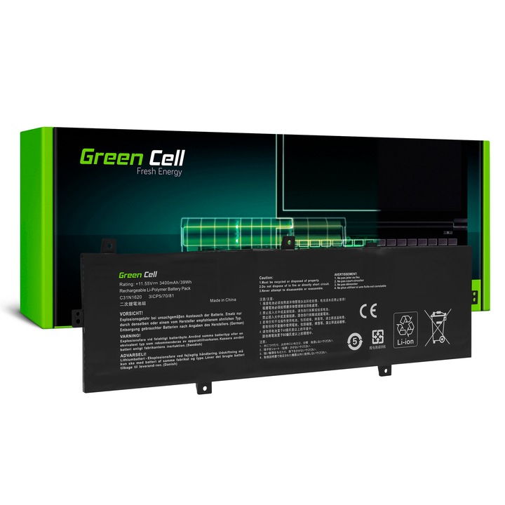 ﻿Baterie C31N1620 pentru Asus ZenBook UX430 UX430U UX430UA Laptop acumulator marca Green Cell