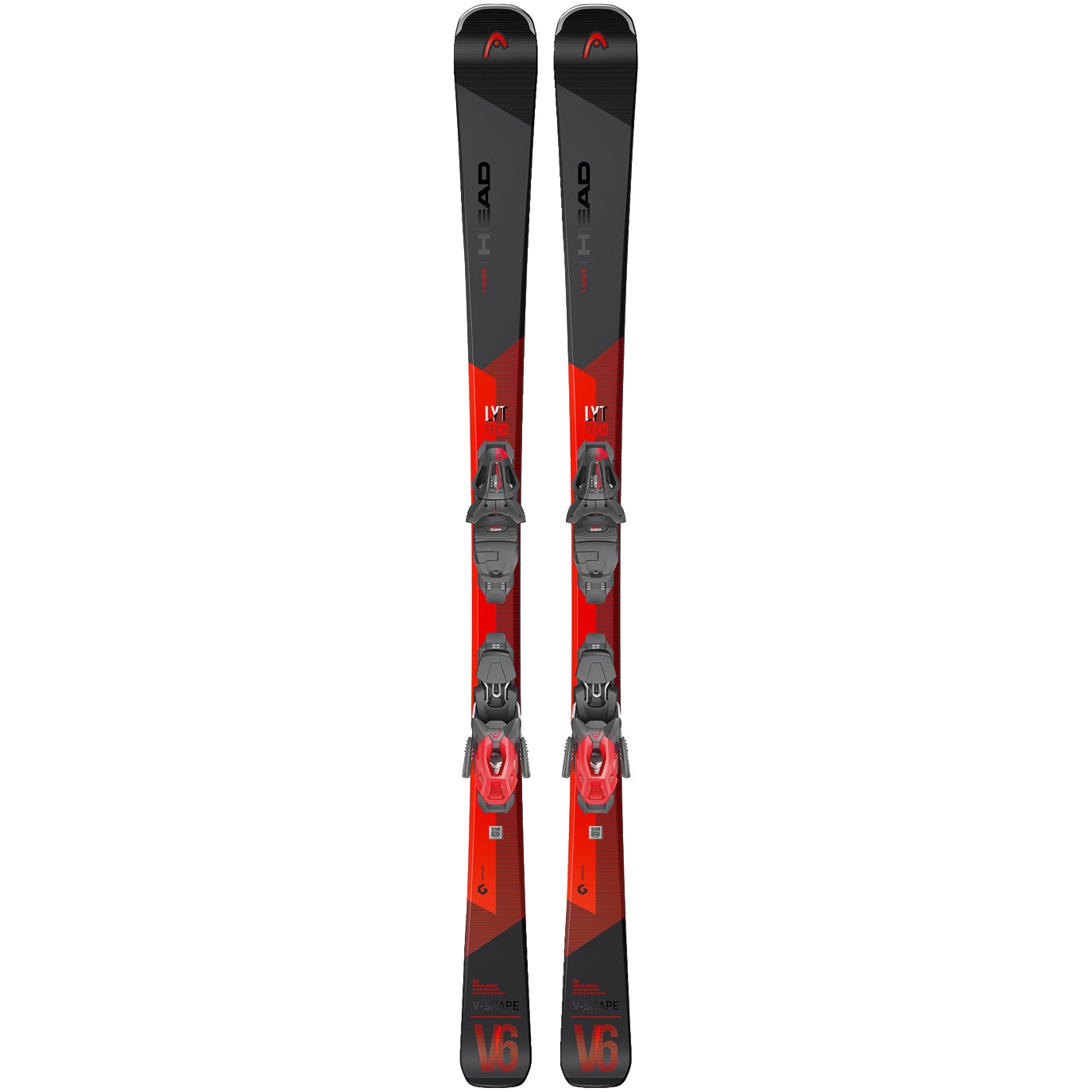 Schiuri Head V-Shape V6 cu legatura PR11 GW 85, 170cm, negru-rosu