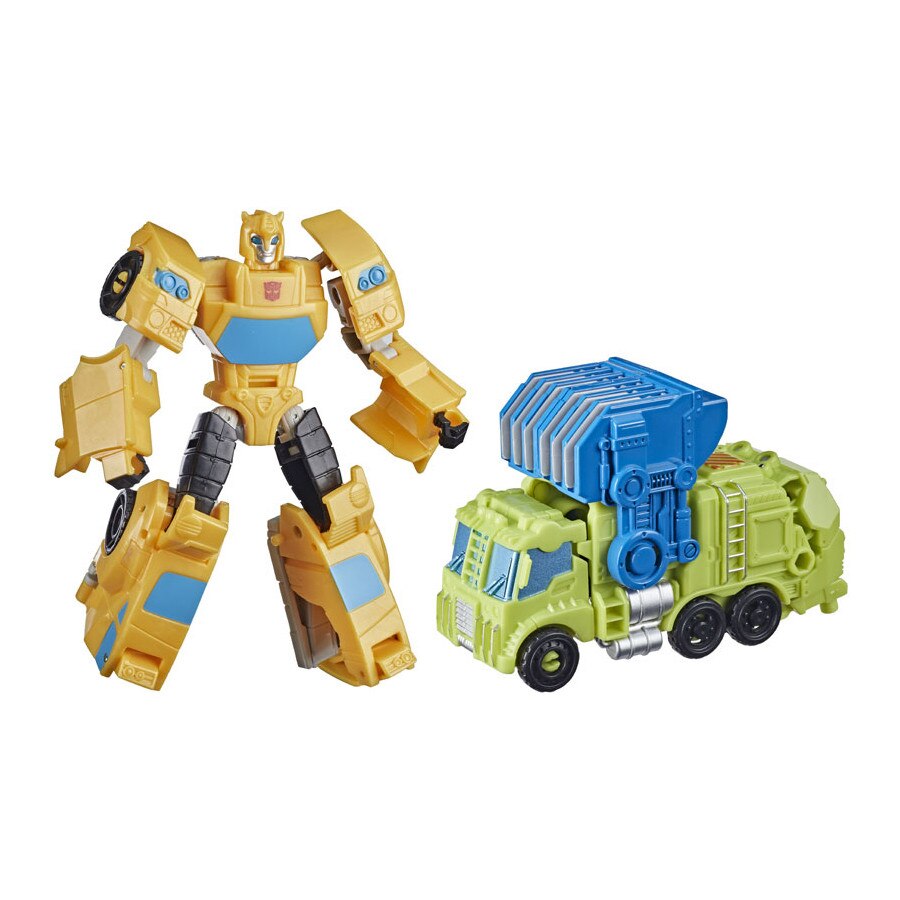 Set figurine transformabile Transformers Buzzworthy Bumblebee War for Cybertron - Bumblebee si Trash Crash