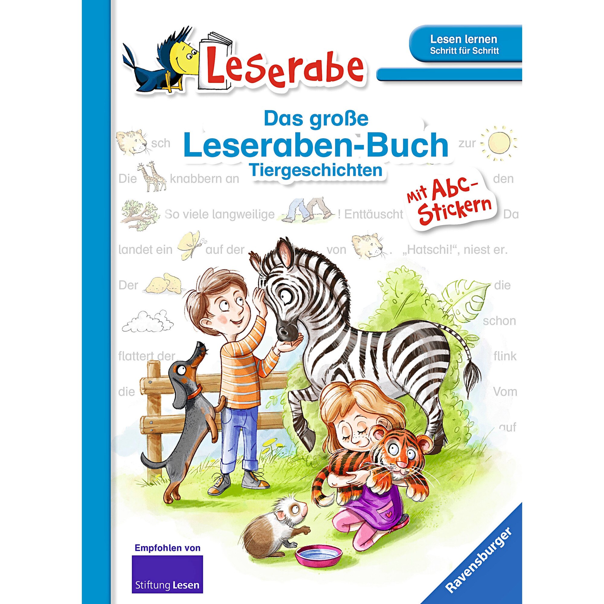 Das grosse Leseraben - Buch,Tiergeschichten, mit ABC Stickern