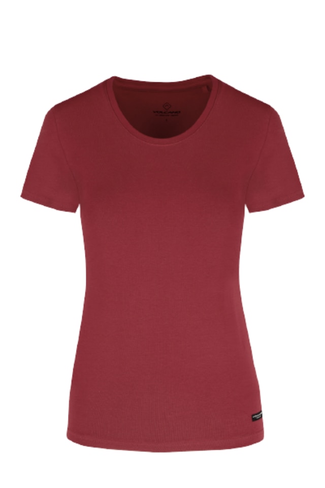 Tricou cu maneca scurta dama Volcano T-Diana, Bumbac/Elastan, Rosu