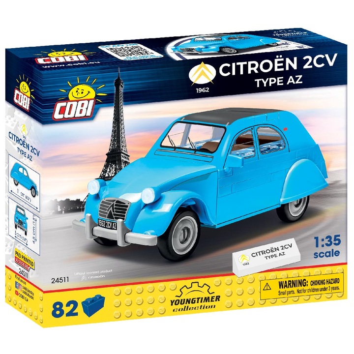 Set de Construit Citroen 2CV Type AZ, 82 piese