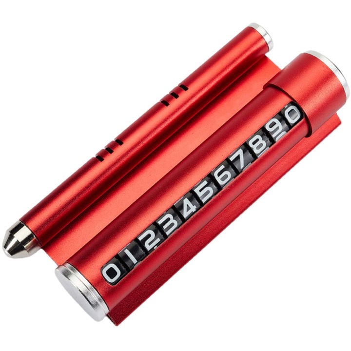 Suport numar de telefon, Flippy, pentru parcare, Rosu