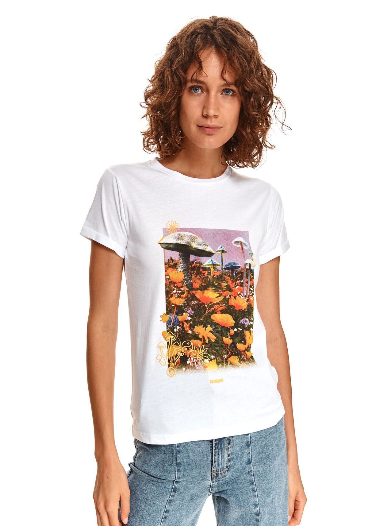 Tricou pentru femei, TOP SECRET, SPO5310, Alb
