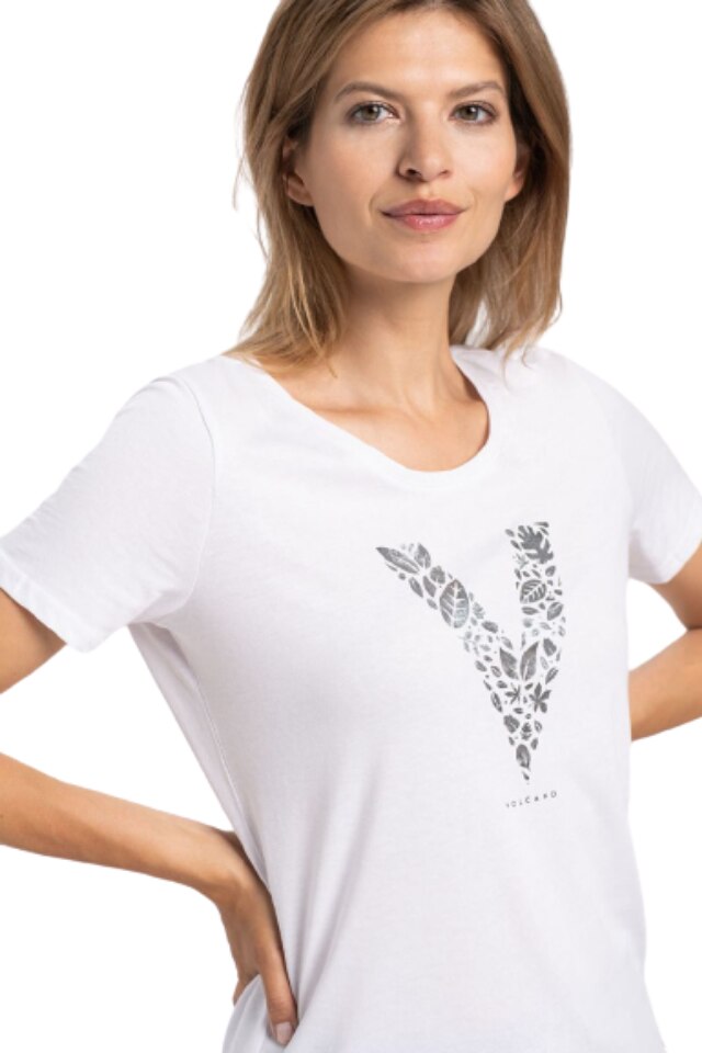Tricou cu maneca scurta Volcano T-Lea, Bumbac, Alb