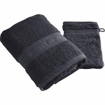 Set prosop fata 50x100 cm si manusa baie 15x21 cm Christian Lacroix, 100% bumbac, 570 GSM, gri inchis Set prosop fata 50x100 cm si manusa baie 15x21 cm Christian Lacroix, 100% bumbac, 570 GSM, gri inchis