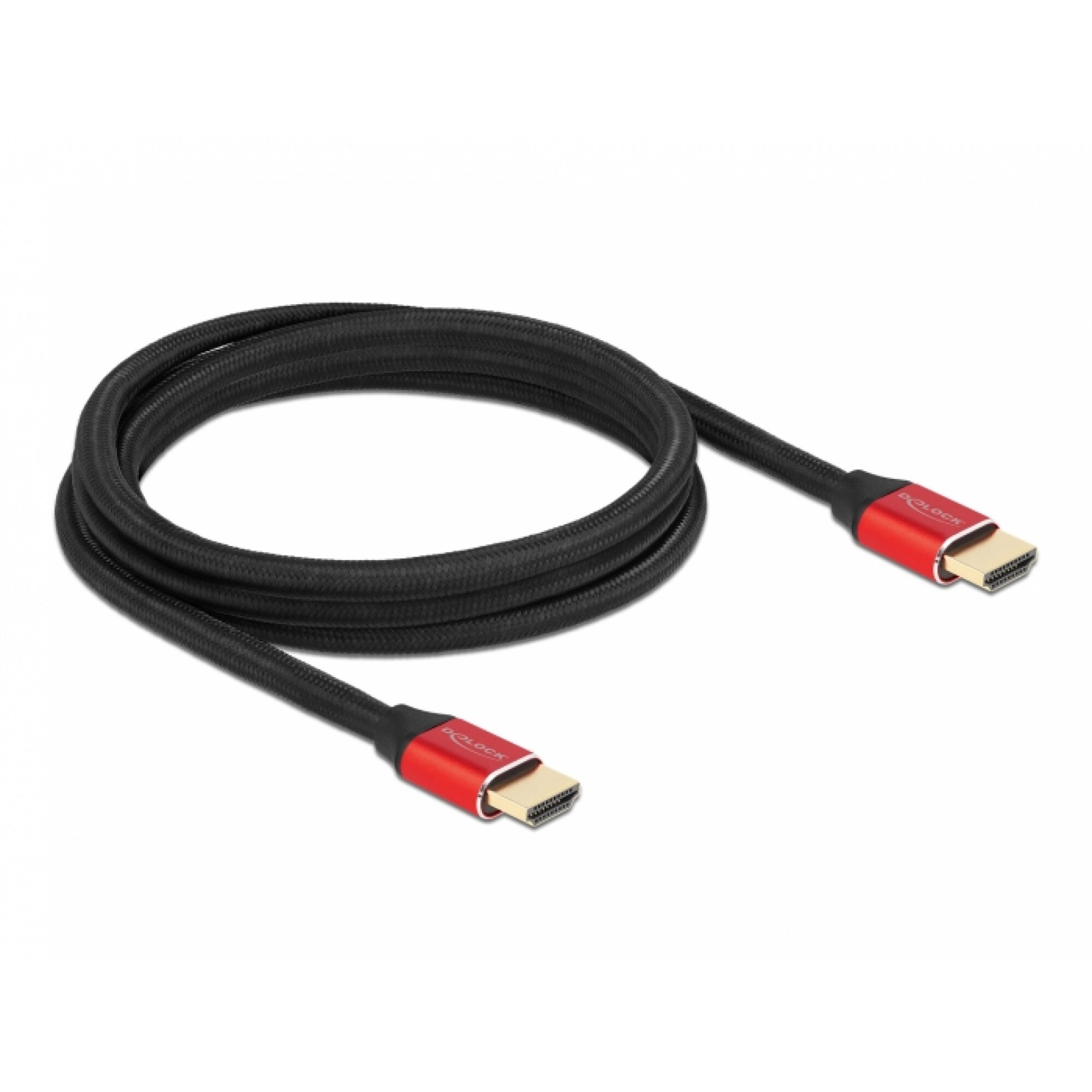Cablu Ultra High Speed HDMI 48 Gbps 8K60Hz/4K240Hz 2m Rosu Certificat, Delock 85774
