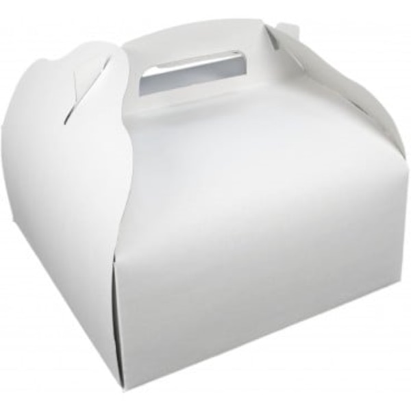 Set 25 cutii din carton, pentru tort, 20x20 cm, alb