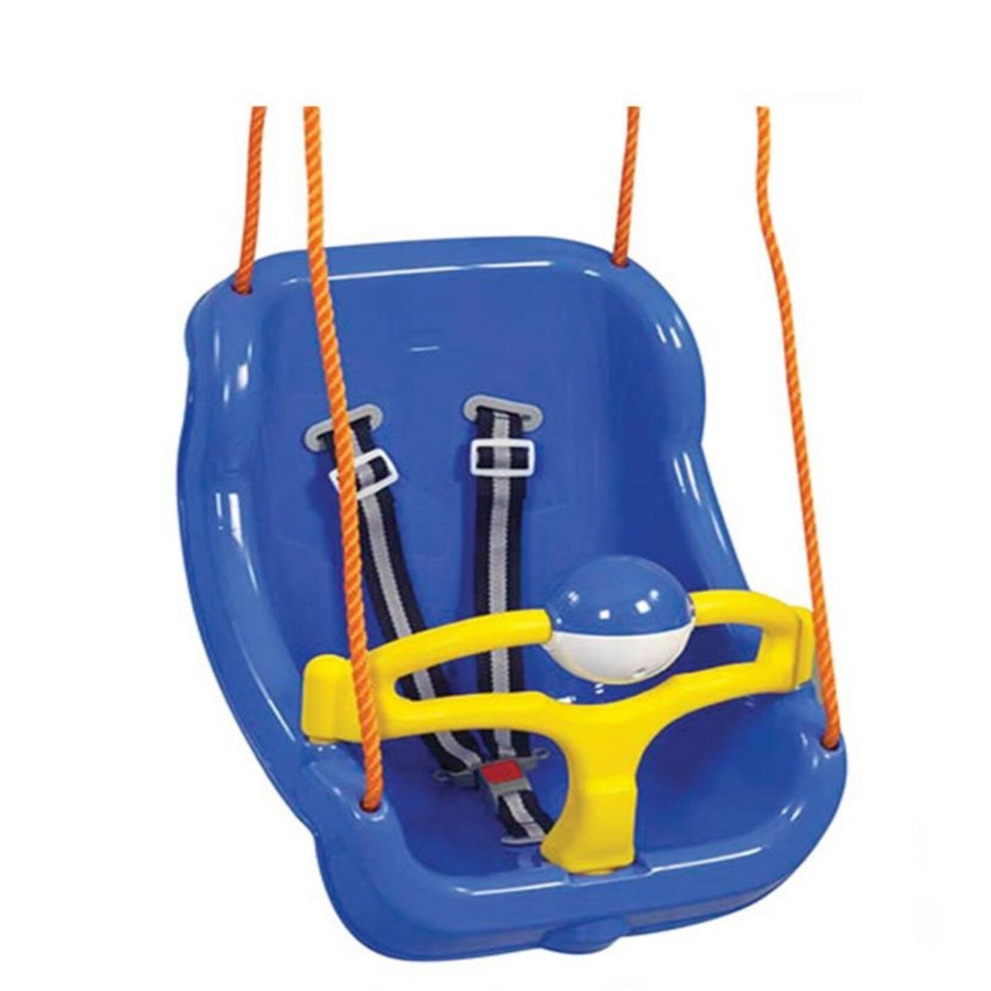 Leagan de gradina cu franghii pentru copii, structura rezistenta la intemperii, albastru , +1 an, sustine pana la 80 kg