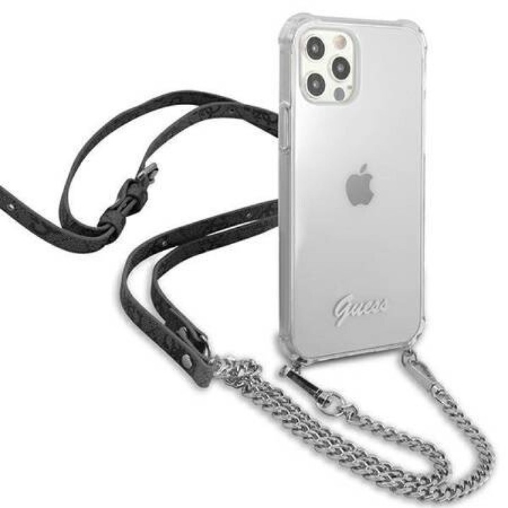 Husa Cover Guess Chain and Script PC pentru iPhone 12 Pro Max