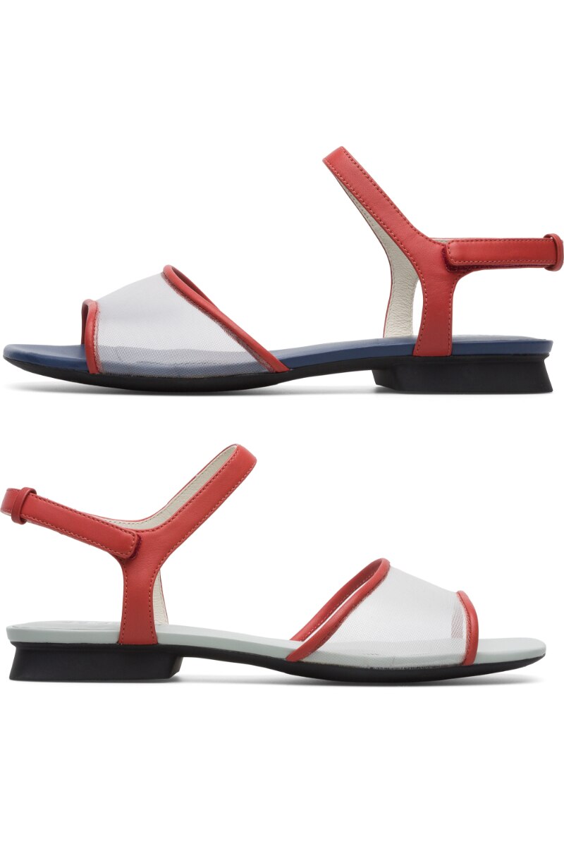 Sandale dama Twins, Camper, Piele naturala, Rosu, Rosu