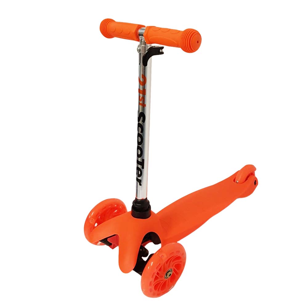 Trotineta cu 3 roti si luminite multicolore, Portocaliu, PC613E RCO®