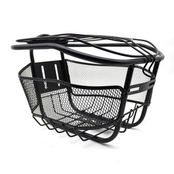 Cos pentru bicicleta, PROCART, cu capac, metalic, montare frontala, 28x21x19 cm, negru Cos pentru bicicleta, PROCART, cu capac, metalic, montare frontala, 28x21x19 cm, negru