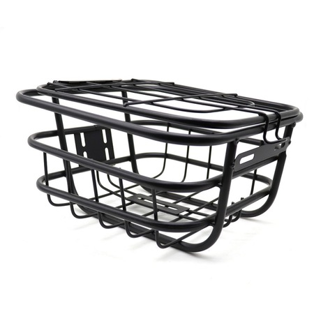 Cos bicicleta, PROCART, metalic, montare in partea frontala, capac, 30x23x25 cm, negru