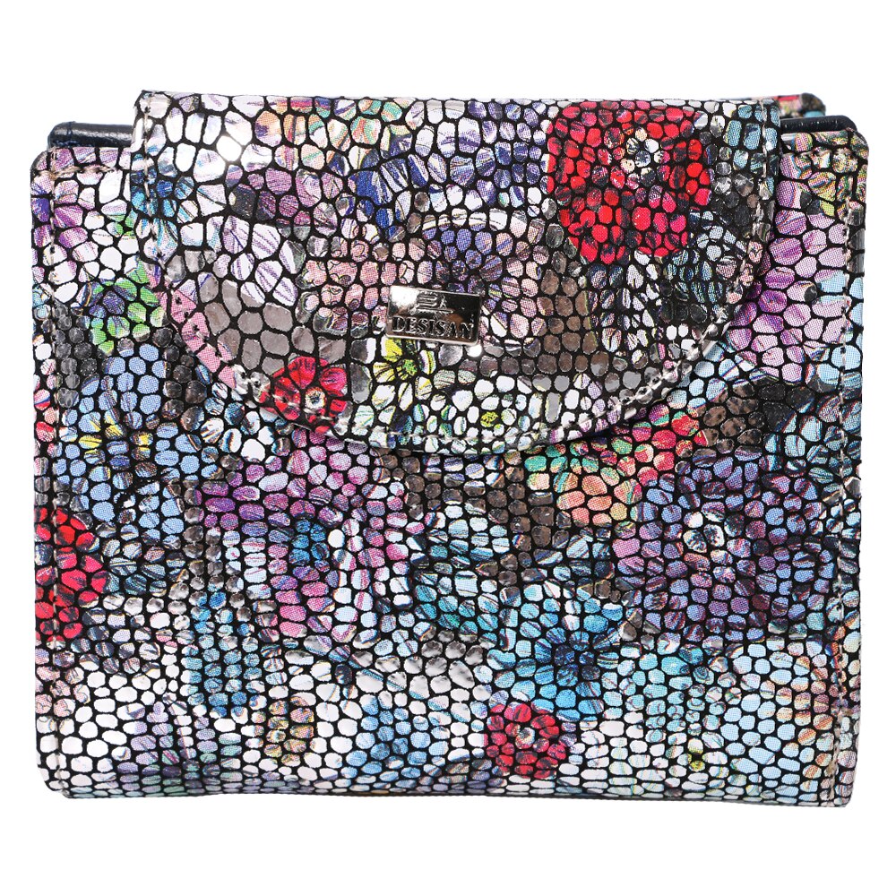 Portofel pentru dama, pliabil, din piele naturala, 755-856FW Multicolor