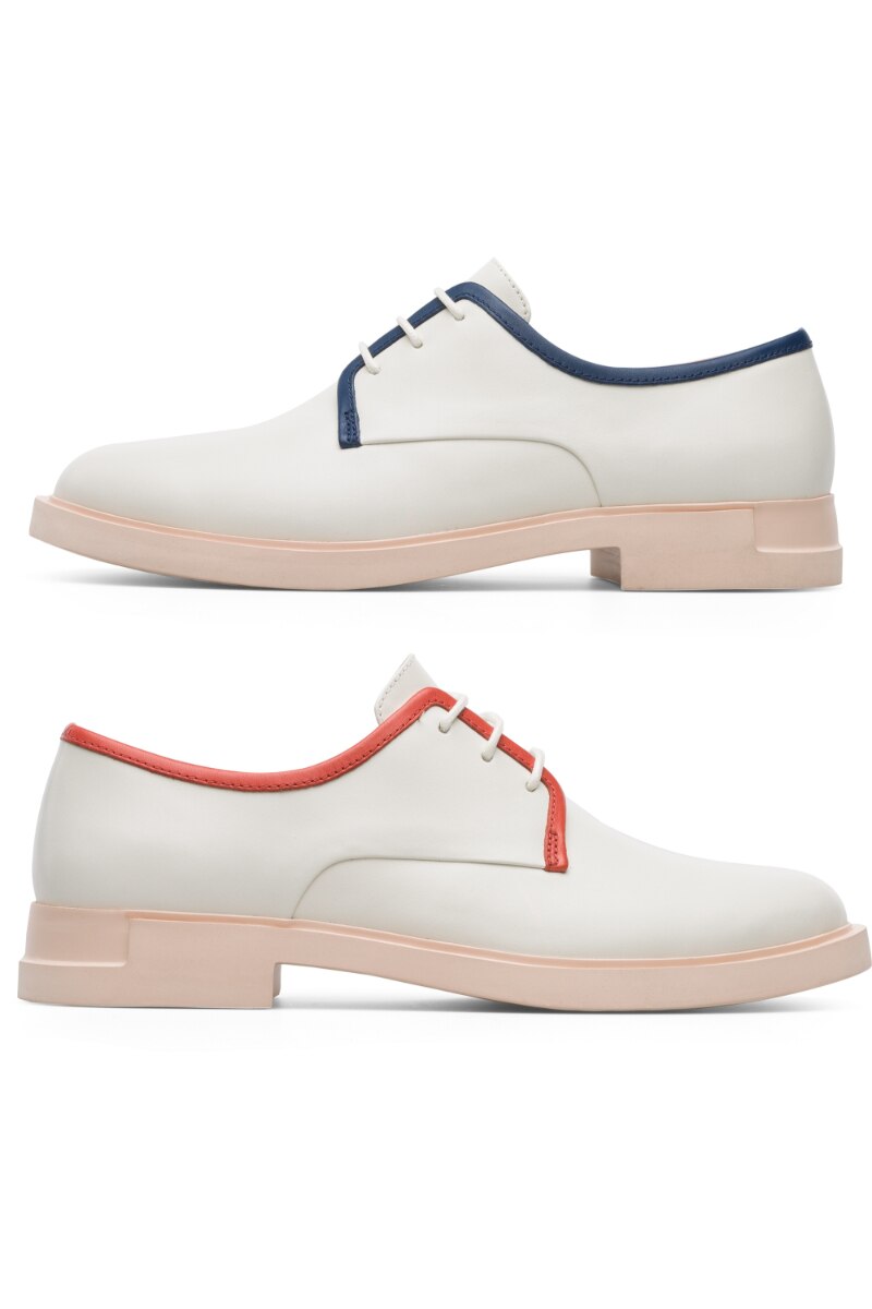 Pantofi dama Twins, Camper, Piele naturala, Alb, Alb