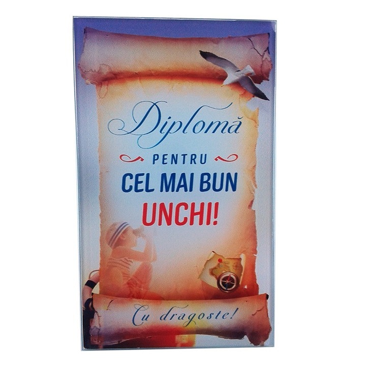 Üveg diploma rátét, bácsi dedikáció, M3, 10x17cm