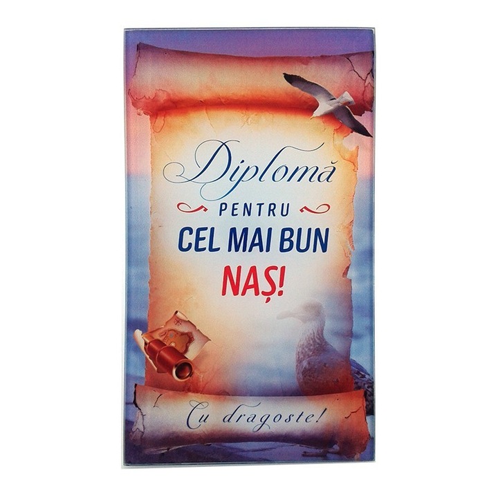 Üveg diploma rátét, orr dedikált, M5, 10x17cm