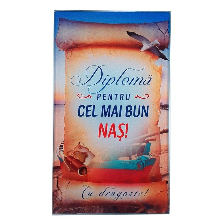 Üveg diploma rátét, orr dedikált, M4, 10x17cm