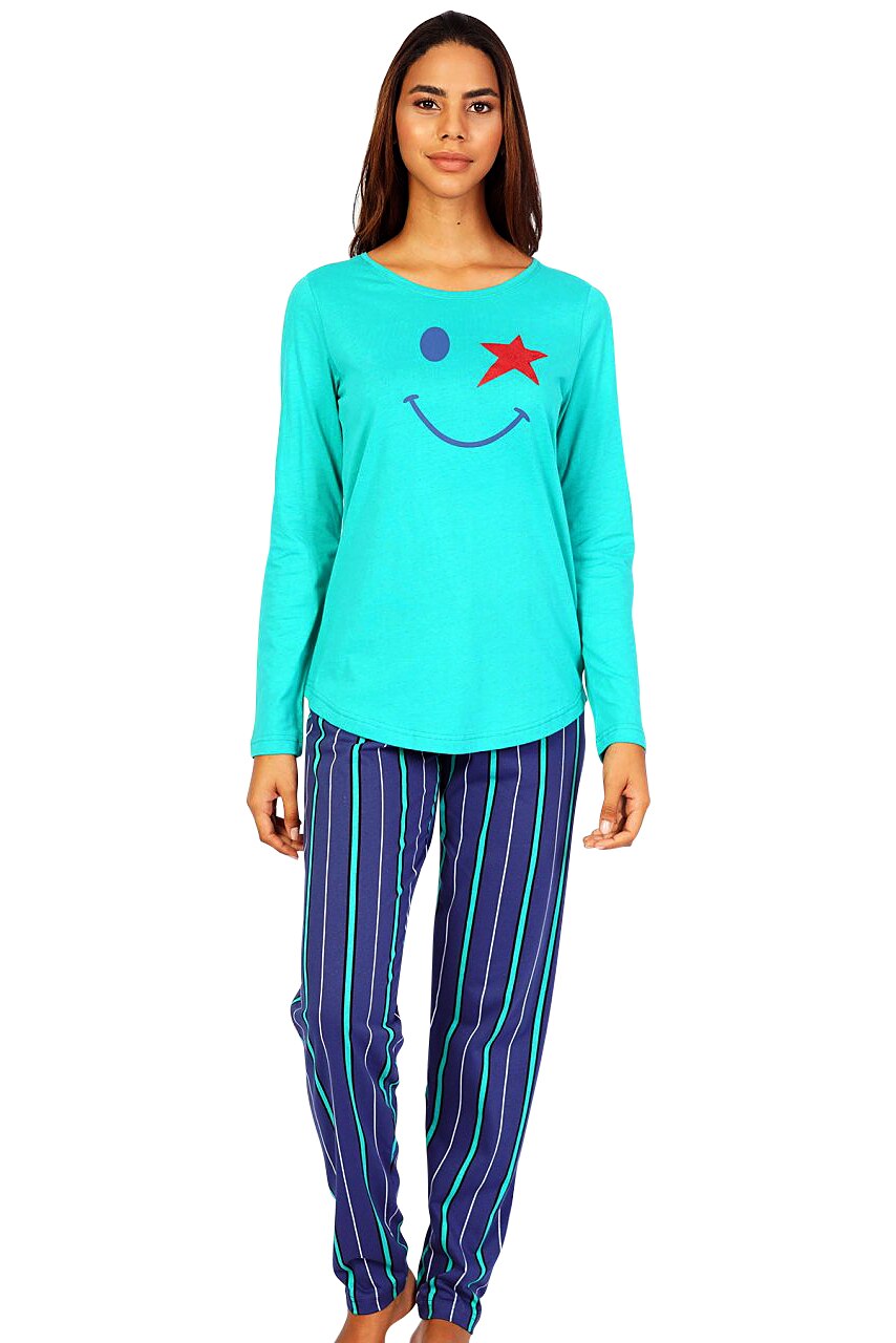 Pijama Dama, Vienetta, Model 'Happy Life', Culoare Verde