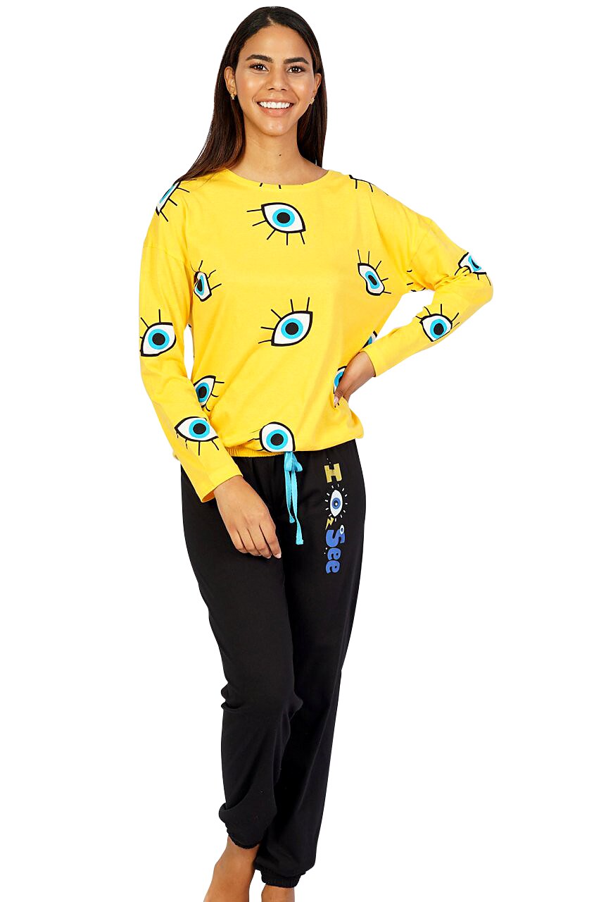 Pijama Dama, Vienetta, Model 'I See You', Culoare Galben