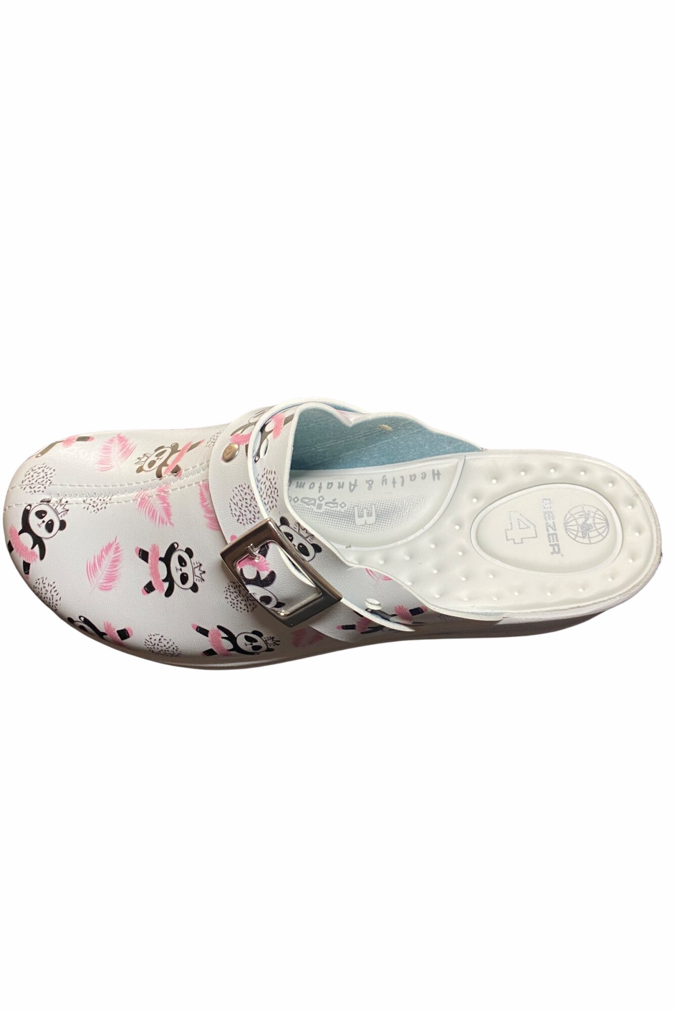 Saboti tip medicali pentru dama, Alb/Multicolor, 36