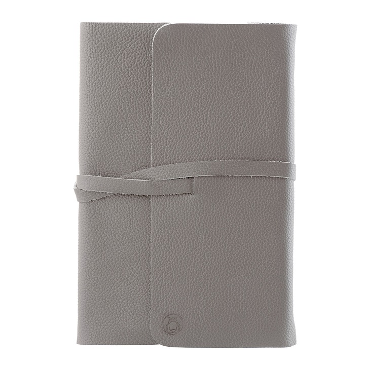 Jurnal piele naturala Vintage, Unika, gri