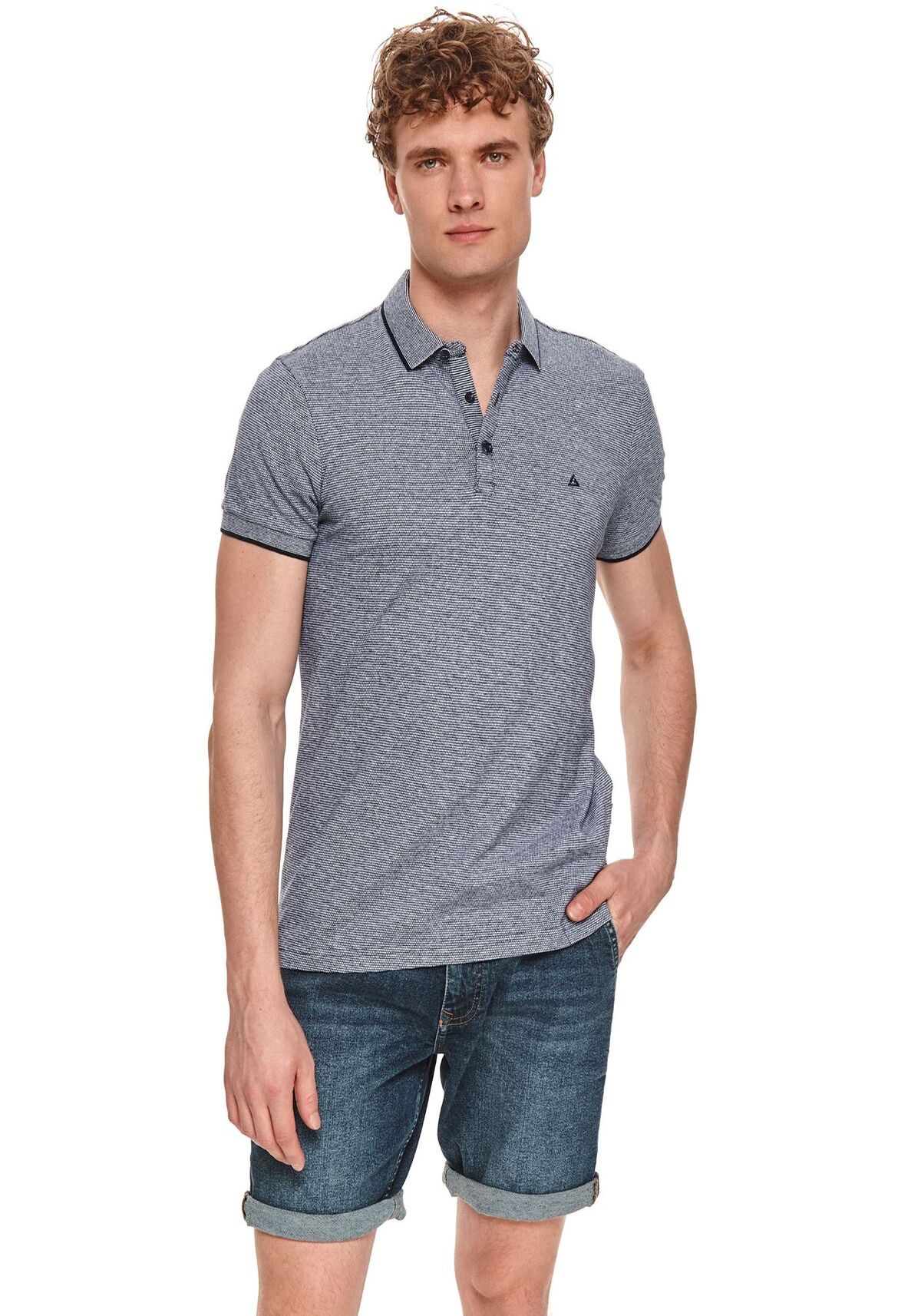 Tricou polo barbati, TOP SECRET, SKP0568, Albastru inchis