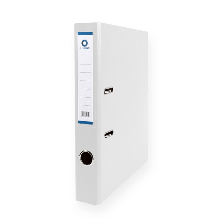 Dosar A4, BLUERING 5 cm, coperta PP pe ambele fete, alb