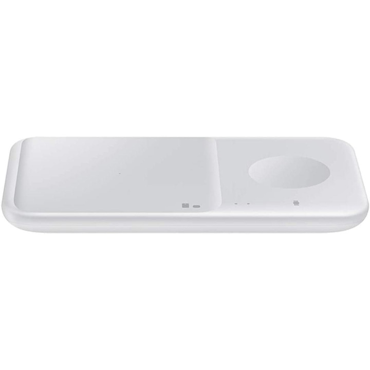 Безжично зарядно Samsung Duo EP-P4300, Fast Charge, За Galaxy Phone/Watch/Buds/iPhone/AirPods, Бял, TLF-BBL3006