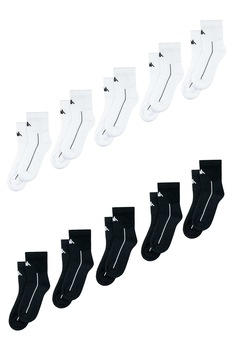 Set Kappa 10 perechi de sosete medii semi-flausate, barbati, Alb/Negru Set Kappa 10 perechi de sosete medii semi-flausate, barbati, Alb/Negru