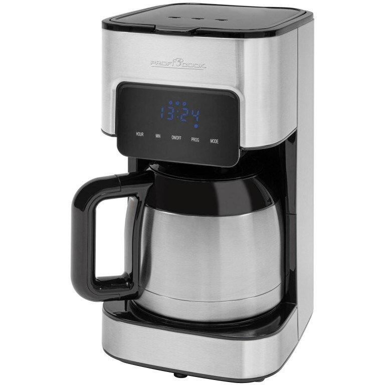 Aparat de cafea Professional Cook |8-10 cani |cronometru |Functionarea senzorului de atingere |balon termos cu perete dublu cu volum de 1,2 litri |Inchidere aroma |Aparat de cafea cu filtru din otel inoxidabil |PC-KA 1191