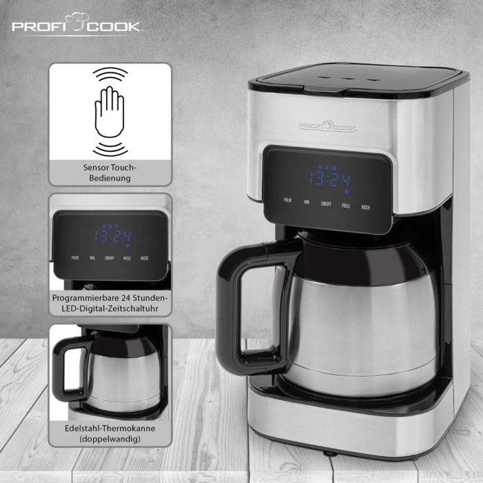 Cafetiera ProfiCook PC-KA 1191 1.2L 10 Cani Otel Inoxidabil