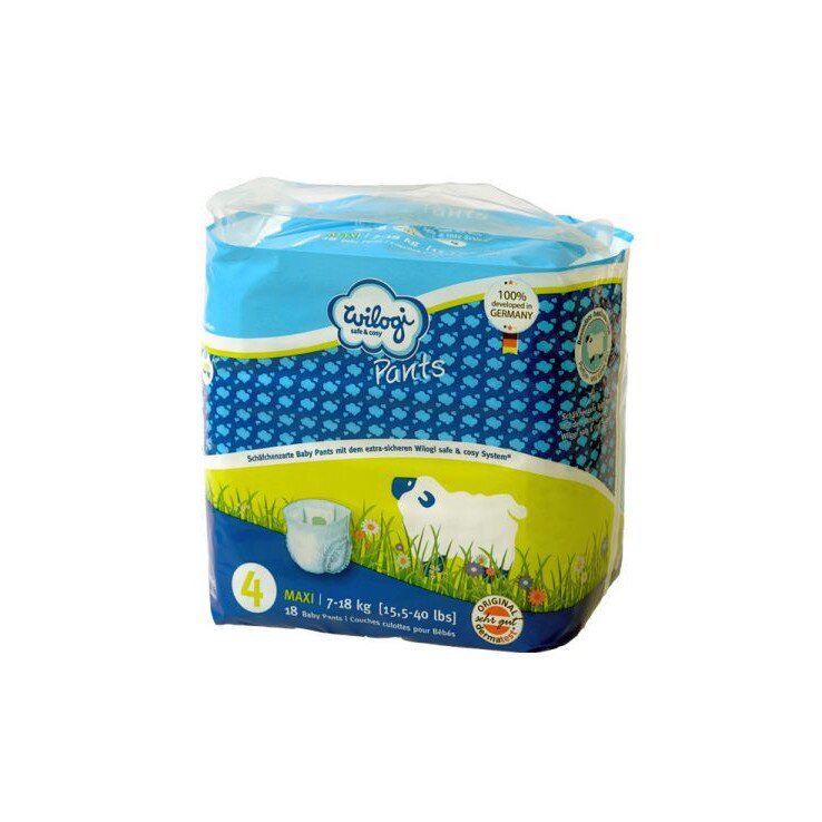 Set scutece pentru copii, WILOGI, maxi (7-18 kg), 6 x 18 bucati