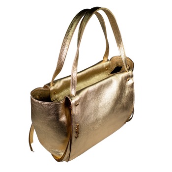 Geanta de dama din piele naturala, Tony Bellucci, de mana si umar model 301, Auriu Geanta de dama din piele naturala, Tony Bellucci, de mana si umar model 301, Auriu