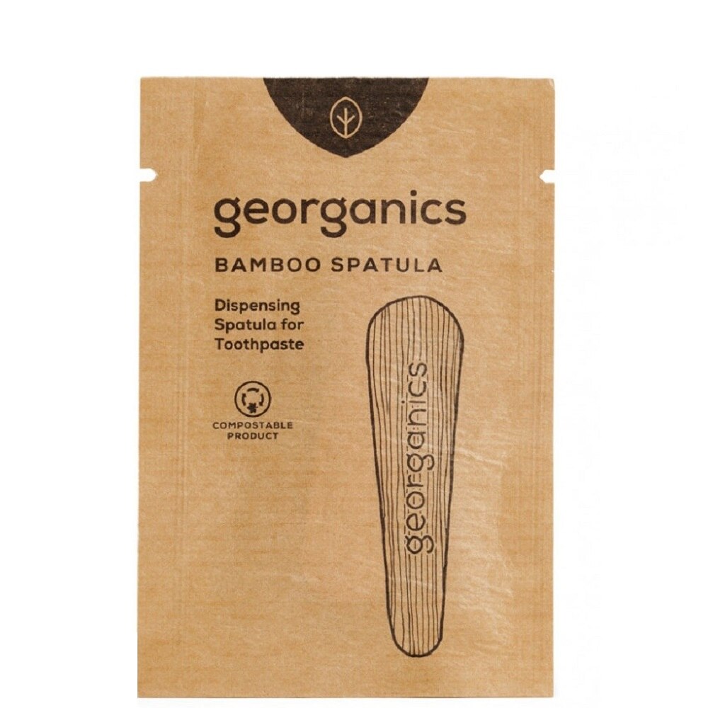 Spatula din lemn pentru pasta de dinti la borcanas Georganics