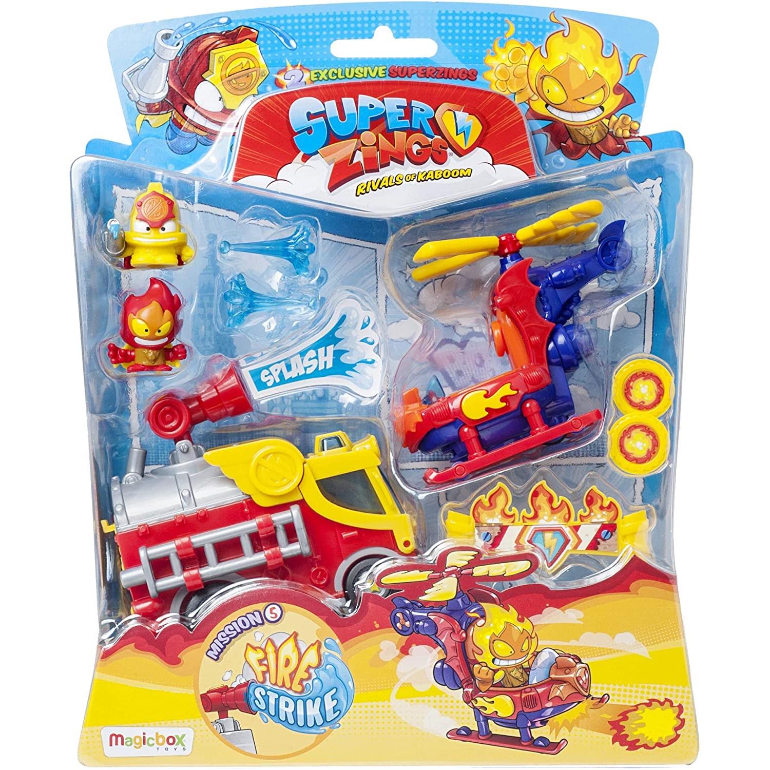 Set figurine de colectie SuperZings, Pompieri Fire Strike, multicolor