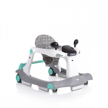 Premergator pentru copii 2 in 1 Chess, gri/albastru, pliabil, panou muzical cu sunete si lumini incorporat Premergator pentru copii 2 in 1 Chess, gri/albastru, pliabil, panou muzical cu sunete si lumini incorporat