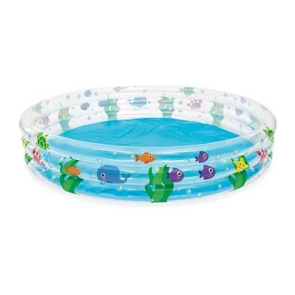 Piscina gonflabila cu 3 inele Pestisori 188 x 33 cm, Bestway, Albastru