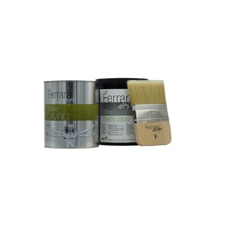Set de 3 buc, vopsea decorativa Davinci auriu 1l, amorsa speciala Fondo liscio si pensula Ferrara Design Set de 3 buc, vopsea decorativa Davinci auriu 1l, amorsa speciala Fondo liscio si pensula Ferrara Design