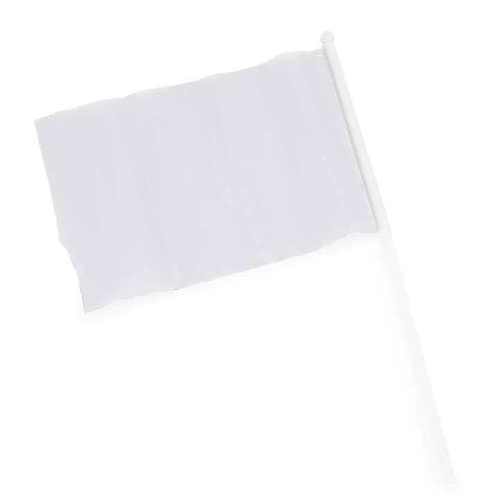 Комплект от 10 сублимируеми знамена Roly, Полиестер, Бял, 20 x 14 см