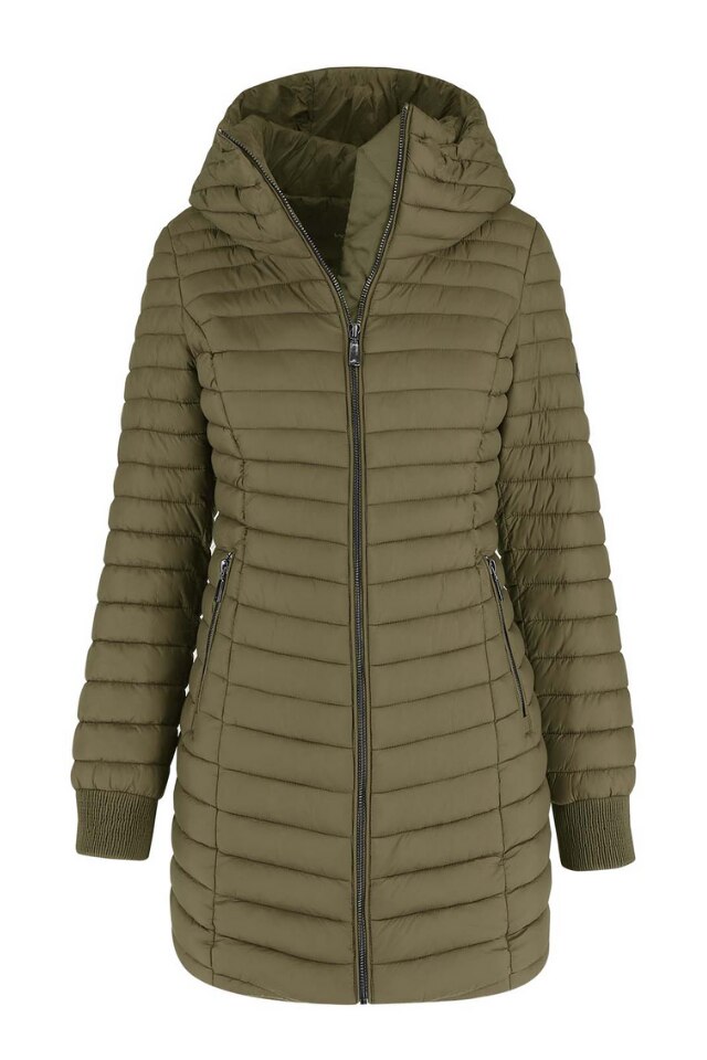 Palton cu gluga Salma, Volcano, Nylon, Verde oliv