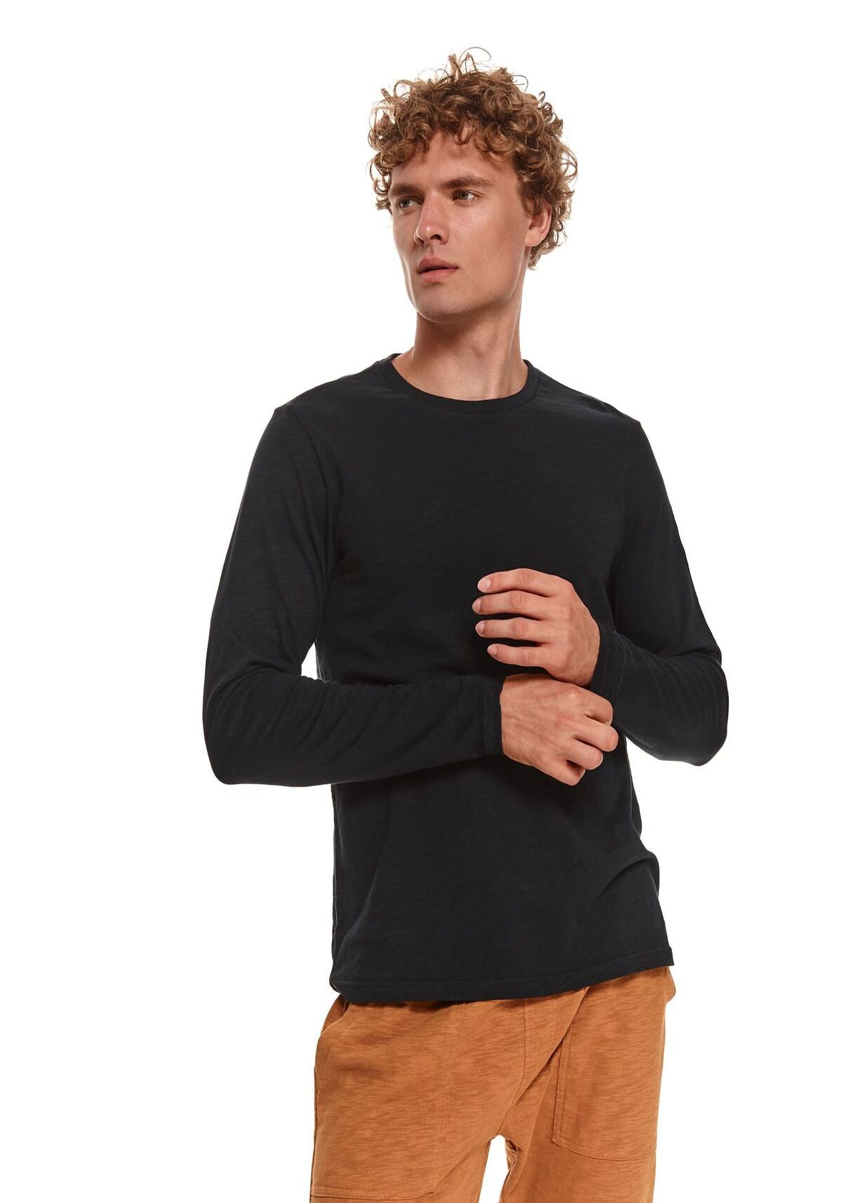 Tricou cu maneci lungi pentru barbati, TOP SECRET, SPL0456, Negru, 2XL