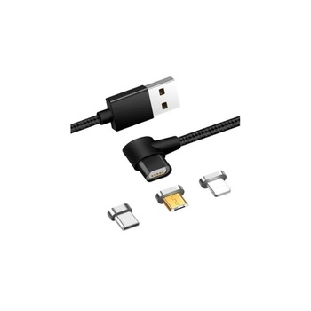 Cablu de date magnetic 3 in 1 Type-C/ Micro USB/ Lightning, 1m Cablu de date magnetic 3 in 1 Type-C/ Micro USB/ Lightning, 1m