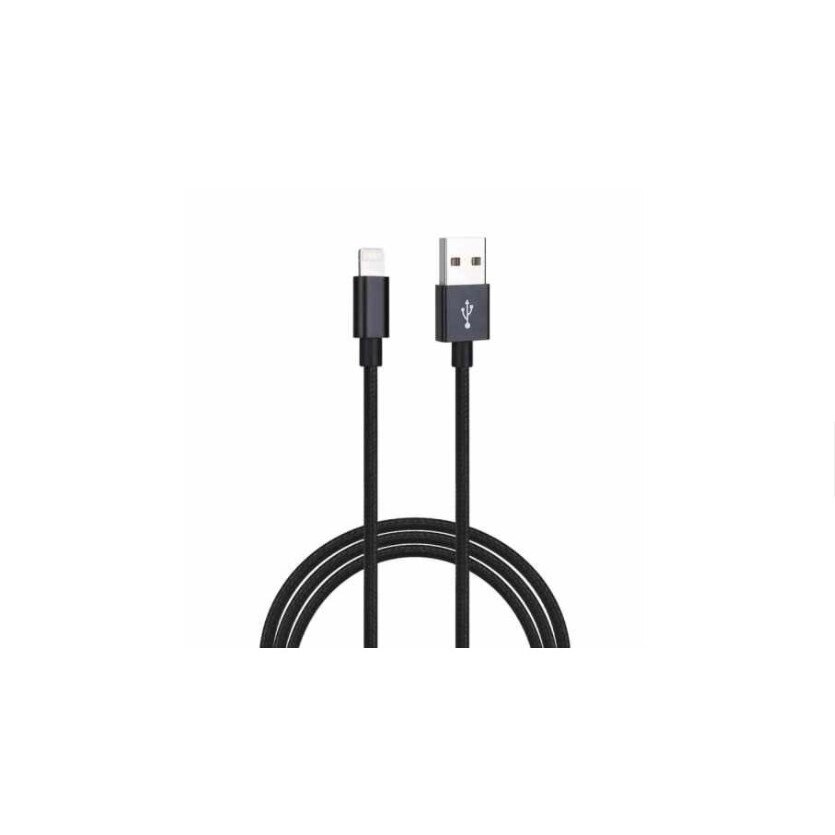 Cablu de date ranforsat, pentru iPhone/iPad cu conector Lightning, negru, 3m
