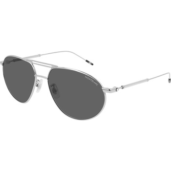Ochelari de soare de barbati Montblanc MB0110S 001, Argintiu, 61 mm Ochelari de soare de barbati Montblanc MB0110S 001, Argintiu, 61 mm