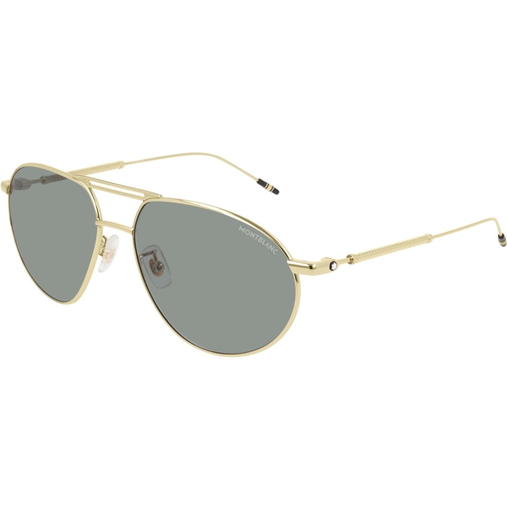 Ochelari de soare de barbati Montblanc MB0110S 002, Auriu, 61 mm