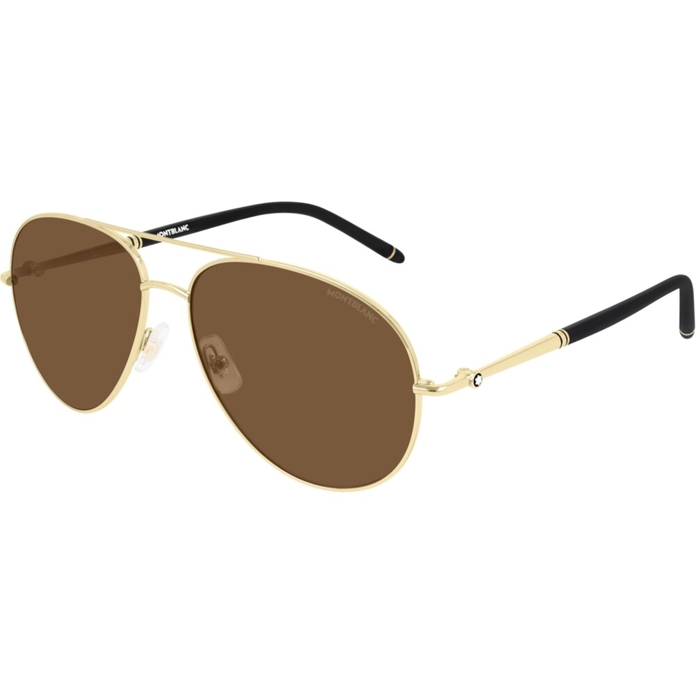 Ochelari de soare de barbati Montblanc MB0068S 001, Auriu, 61 mm